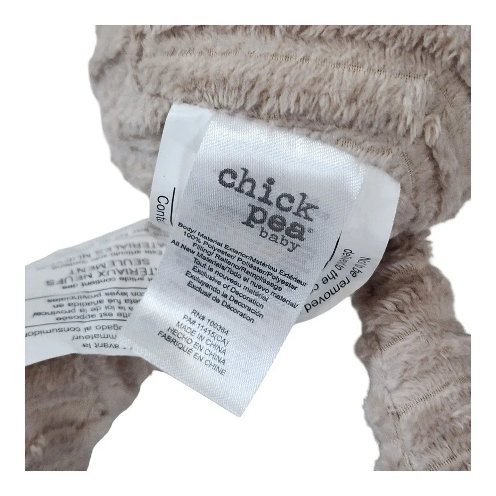 Chick Pea Baby Tan Ribbed Corduroy Elephant Plush Stuffed Animal Toy 12 Inch